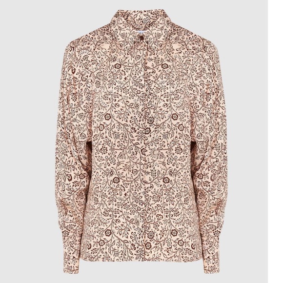 Reiss Ema Paisley Printed Button Down Trip Shirt in Pink - Picture 6 of 12